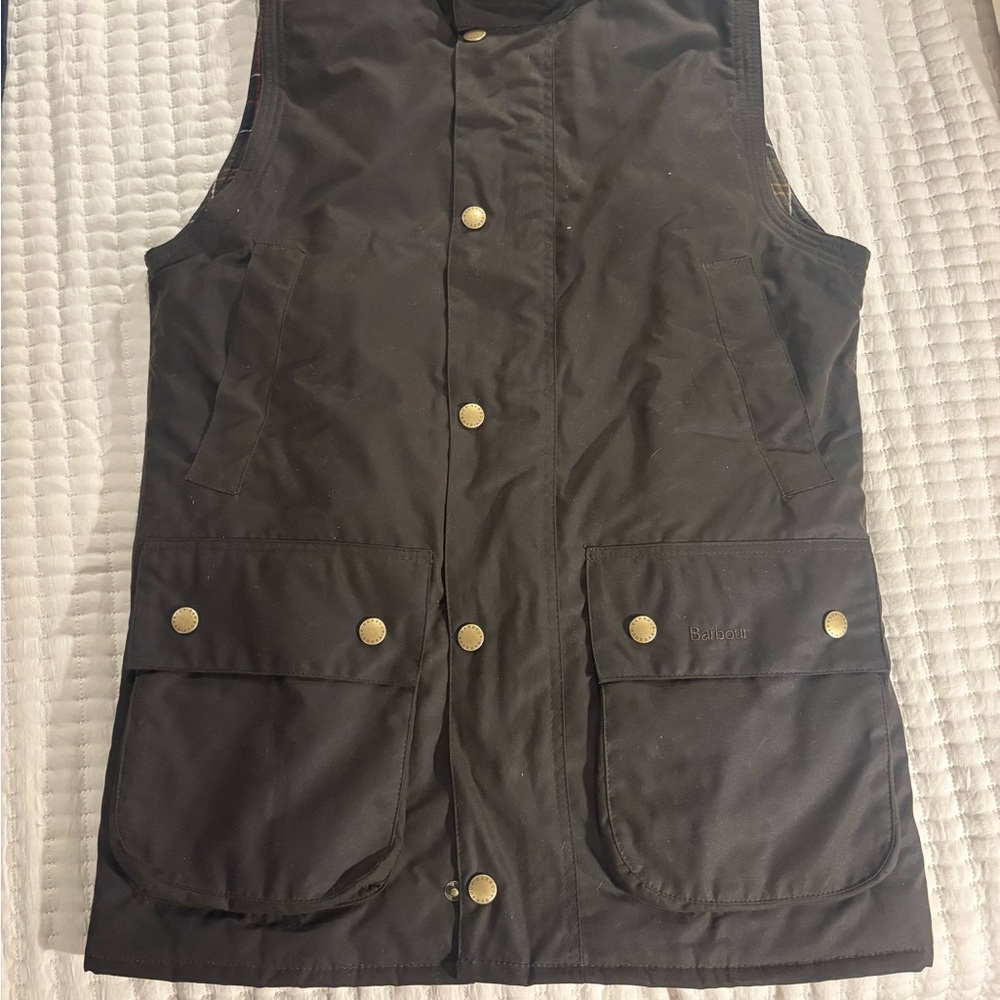 Barbour Olive waxed vest Jacket